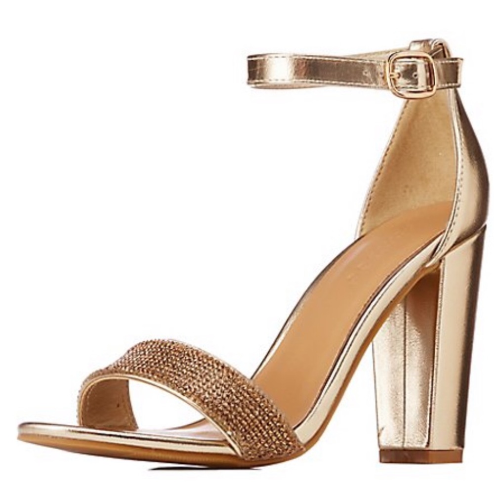 Gold Ankle Strap Heel